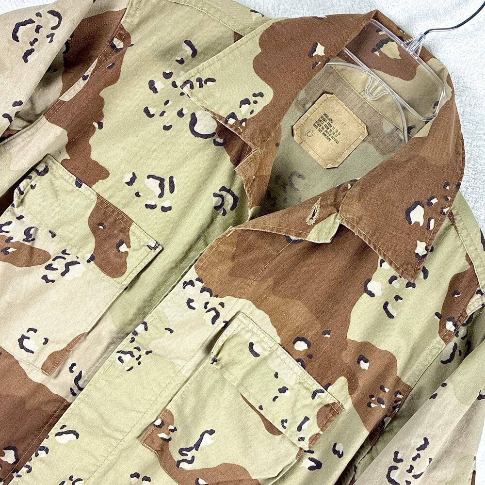 VTG US Military BDU Coat Mens S Long Desert Storm Camo Chocolate Chip Army 1990